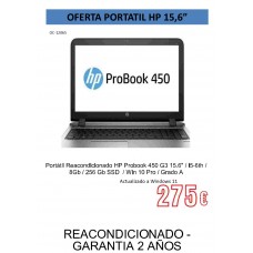 PORTATIL HP PROBOOK 450 G3 I5 6ª-227 PORTATIL HP PROBOOK 450 G3 I5 6ª